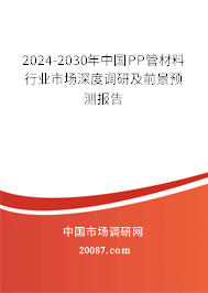 2024-2030年中国PP管材料行业市场深度调研及前景预测报告