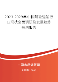 2023-2029年中国班轮运输行业现状全面调研及发展趋势预测报告