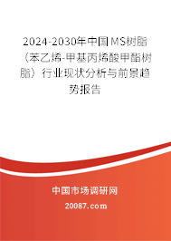 2024-2030年中国MS树脂（苯乙烯-甲基丙烯酸甲酯树脂）行业现状分析与前景趋势报告