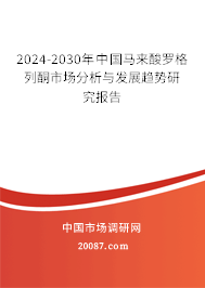 2024-2030年中国马来酸罗格列酮市场分析与发展趋势研究报告