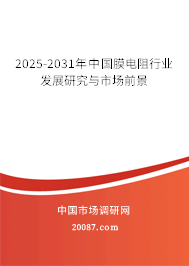2025-2031年中国膜电阻行业发展研究与市场前景 2025-2031年中国膜电阻行业发展研究与市场前景