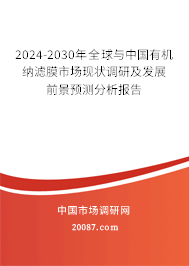 2024-2030年全球与中国有机纳滤膜市场现状调研及发展前景预测分析报告