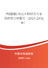 中国国际海运市场研究与发展趋势分析报告(2025-2031年) 中国国际海运市场研究与发展趋势分析报告(2025-2031年)