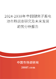 2024-2030年中国锂离子蓄电池市场调查研究及未来发展趋势分析报告