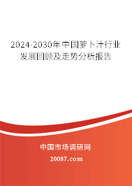 2024-2030年中国萝卜汁行业发展回顾及走势分析报告