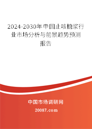 2024-2030年中国止咳糖浆行业市场分析与前景趋势预测报告