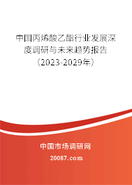 中国丙烯酸乙酯行业发展深度调研与未来趋势报告（2023-2029年）