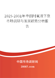 2025-2031年中国衬氟液下泵市场调研与发展趋势分析报告 2025-2031年中国衬氟液下泵市场调研与发展趋势分析报告