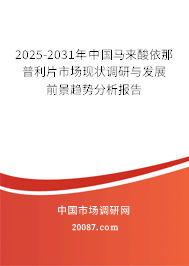 2025-2031年中国马来酸依那普利片市场现状调研与发展前景趋势分析报告 2025-2031年中国马来酸依那普利片市场现状调研与发展前景趋势分析报告