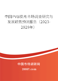 中国PVB膜片市场调查研究与发展趋势预测报告（2023-2029年）