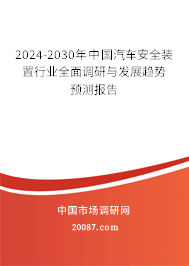 2024-2030年中国汽车安全装置行业全面调研与发展趋势预测报告