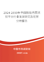 2024-2030年中国智能内容风控平台行业发展研究及前景分析报告