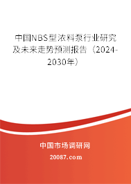 中国NBS型浓料泵行业研究及未来走势预测报告（2024-2030年）