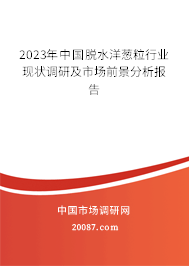 2023年中国脱水洋葱粒行业现状调研及市场前景分析报告