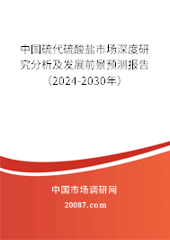 中国硫代硫酸盐市场深度研究分析及发展前景预测报告（2024-2030年）