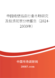 中国墙壁插座行业市场研究及投资前景分析报告（2024-2030年）