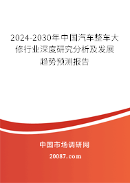 2024-2030年中国汽车整车大修行业深度研究分析及发展趋势预测报告