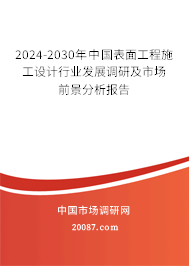 2024-2030年中国表面工程施工设计行业发展调研及市场前景分析报告