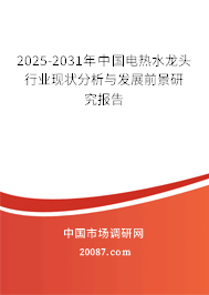 2025-2031年中国电热水龙头行业现状分析与发展前景研究报告 2025-2031年中国电热水龙头行业现状分析与发展前景研究报告