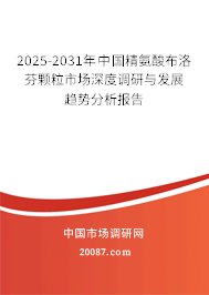 2025-2031年中国精氨酸布洛芬颗粒市场深度调研与发展趋势分析报告 2025-2031年中国精氨酸布洛芬颗粒市场深度调研与发展趋势分析报告