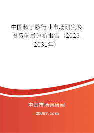 中国叔丁胺行业市场研究及投资前景分析报告(2025-2031年) 中国叔丁胺行业市场研究及投资前景分析报告(2025-2031年)