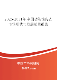 2025-2031年中国功能性内衣市场现状与发展前景报告 2025-2031年中国功能性内衣市场现状与发展前景报告