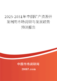 2025-2031年中国矿产资源开发利用市场调研与发展趋势预测报告 2025-2031年中国矿产资源开发利用市场调研与发展趋势预测报告