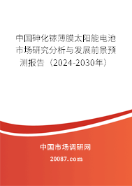 中国砷化镓薄膜太阳能电池市场研究分析与发展前景预测报告（2024-2030年）