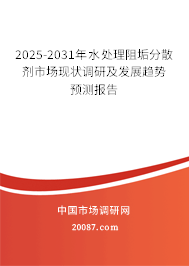 2025-2031年水处理阻垢分散剂市场现状调研及发展趋势预测报告 2025-2031年水处理阻垢分散剂市场现状调研及发展趋势预测报告