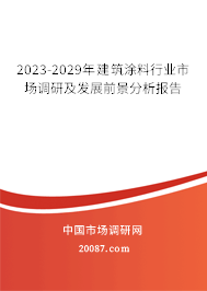 2023-2029年建筑涂料行业市场调研及发展前景分析报告