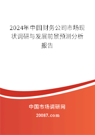 2024年中国财务公司市场现状调研与发展前景预测分析报告