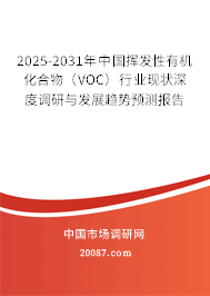 2025-2031年中国挥发性有机化合物(VOC)行业现状深度调研与发展趋势预测报告 2025-2031年中国挥发性有机化合物(VOC)行业现状深度调研与发展趋势预测报告