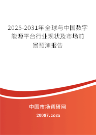 2025-2031年全球与中国数字能源平台行业现状及市场前景预测报告 2025-2031年全球与中国数字能源平台行业现状及市场前景预测报告