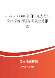 2024-2030年中国亚克力行业现状深度调研与发展趋势报告