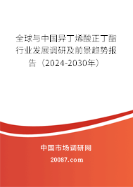 全球与中国异丁烯酸正丁酯行业发展调研及前景趋势报告（2024-2030年）