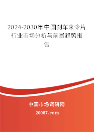 2024-2030年中国刹车来令片行业市场分析与前景趋势报告