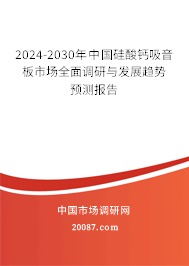 2024-2030年中国硅酸钙吸音板市场全面调研与发展趋势预测报告