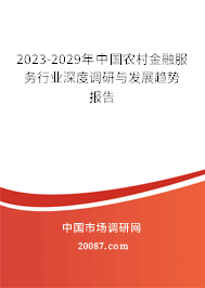 2023-2029年中国农村金融服务行业深度调研与发展趋势报告