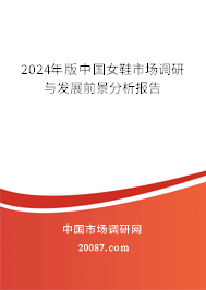 2024年版中国女鞋市场调研与发展前景分析报告