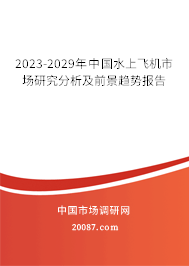 2023-2029年中国水上飞机市场研究分析及前景趋势报告