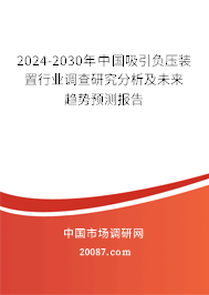 2024-2030年中国吸引负压装置行业调查研究分析及未来趋势预测报告