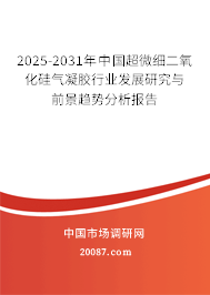 2025-2031年中国超微细二氧化硅气凝胶行业发展研究与前景趋势分析报告 2025-2031年中国超微细二氧化硅气凝胶行业发展研究与前景趋势分析报告