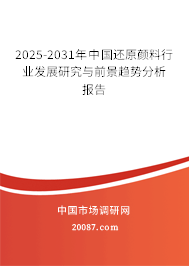 2025-2031年中国还原颜料行业发展研究与前景趋势分析报告 2025-2031年中国还原颜料行业发展研究与前景趋势分析报告