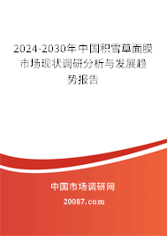 2024-2030年中国积雪草面膜市场现状调研分析与发展趋势报告