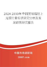 2024-2030年中国宽幅镭射上光膜行业现状研究分析及发展趋势研究报告