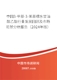 中国3-甲基-3-苯基缩水甘油酸乙酯行业发展回顾及市场前景分析报告（2024年版）