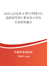 2025-2031年全球与中国冷轧晶粒取向钢行业发展分析及前景趋势报告 2025-2031年全球与中国冷轧晶粒取向钢行业发展分析及前景趋势报告