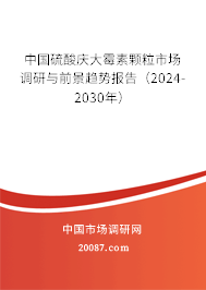 中国硫酸庆大霉素颗粒市场调研与前景趋势报告（2024-2030年）