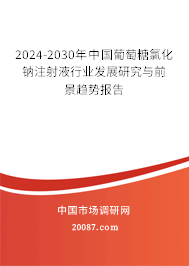 2024-2030年中国葡萄糖氯化钠注射液行业发展研究与前景趋势报告