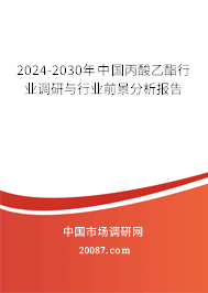 2024-2030年中国丙酸乙酯行业调研与行业前景分析报告